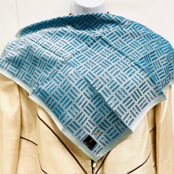 Dunhill  &  Roberta Di Camerino  Mini Scarf/Handkerchief 19" x19" Stripe (Sc21) - Picture 3 of 12